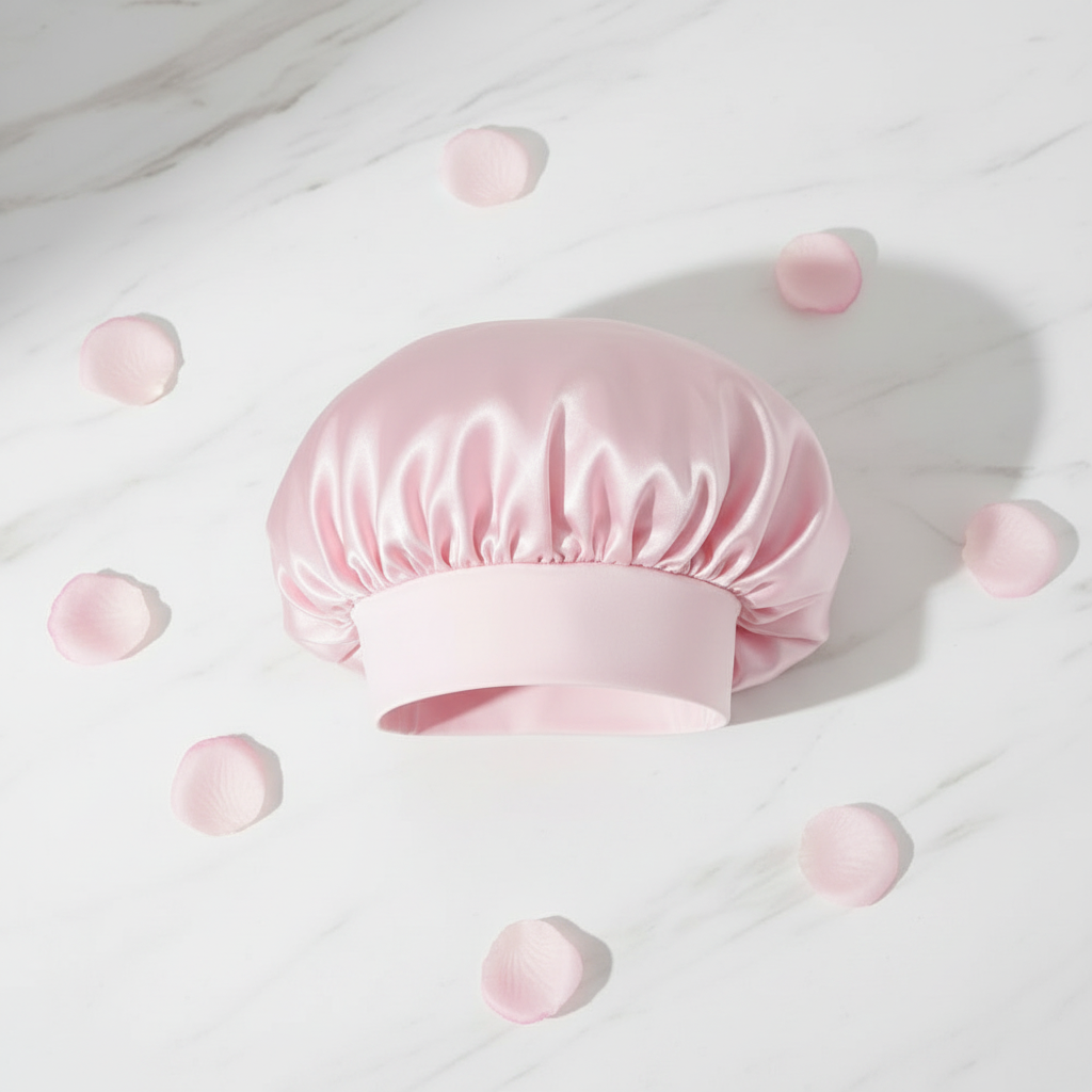Blush pink silk bonnet solo