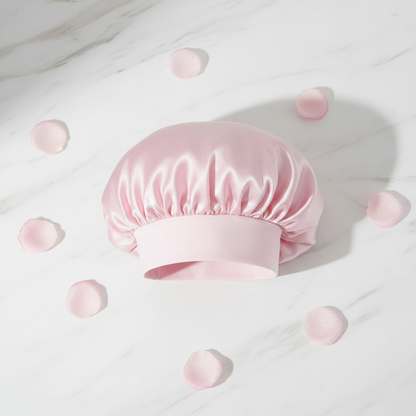 Blush pink silk bonnet solo